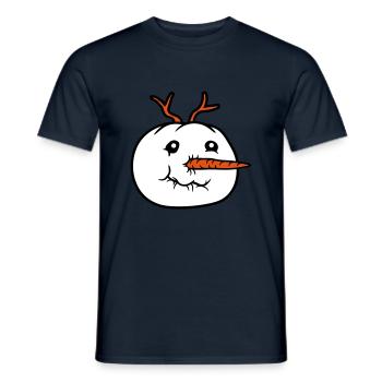 schneemann gesicht kopf cool winter weihnachten ka - Männer T-Shirt - Navy - Vorne - AI Model Male 178 light (178cm)