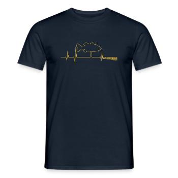 Flatline bass fishing - Men's T-Shirt - navy - Front - AI Model Male 178 light (178cm)
