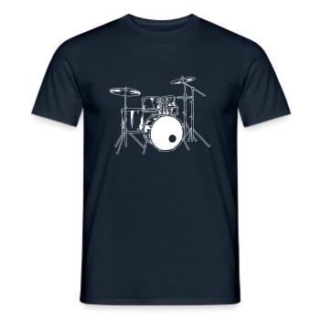Schlagzeug für Schlagzeuger - Männer T-Shirt - Navy - Vorne - AI Model Male 178 light (178cm)