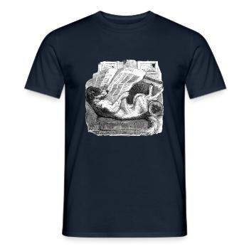 The dog that reads the newspaper - Men's T-Shirt - navy - Front - AI Model Male 178 light (178cm)