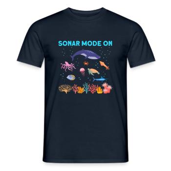 Sonar Boat Sea Marine Biologist Marine Biology - Men's T-Shirt - navy - Front - AI Model Male 178 light (178cm)