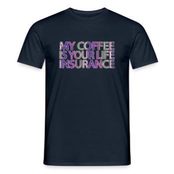 funny sayings office morning coffeebean sayings - Männer T-Shirt - Navy - Vorne - AI Model Male 178 light (178cm)
