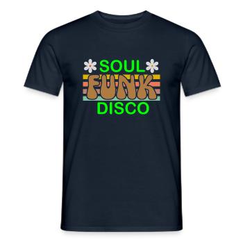 Groovy Retro Kind Friend T Shirt 33 - T-shirt homme - marine - Devant - AI Model Male 178 light (178cm)