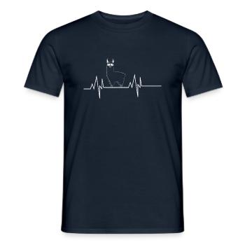 Battement de cœur de lama - T-shirt homme - marine - Devant - AI Model Male 178 light (178cm)