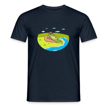 Georges Croco 972 Fluss - Männer T-Shirt - Navy - Vorne - AI Model Male 178 light (178cm)