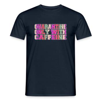 Cappuccino présent Idée actuelle Bureau tasse fatiguée - T-shirt homme - marine - Devant - AI Model Male 178 light (178cm)