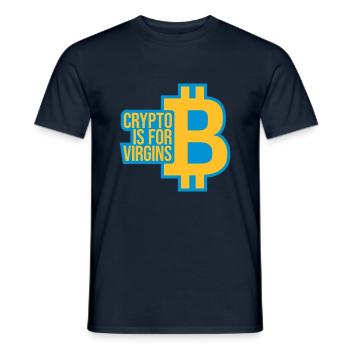 crypto is for virgins - Männer T-Shirt - Navy - Vorne - AI Model Male 178 light (178cm)