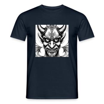 Visage du diable - T-shirt homme - marine - Devant - AI Model Male 178 light (178cm)