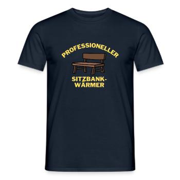 Professioneller Sitzbank-Wärmer - Männer T-Shirt - Navy - Vorne - AI Model Male 178 light (178cm)