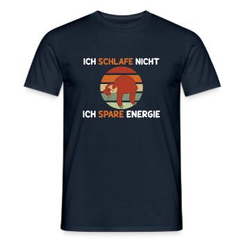 Ich Schlafe Nicht Ich Spare Energie Faultier - Männer T-Shirt - Navy - Vorne - AI Model Male 178 light (178cm)