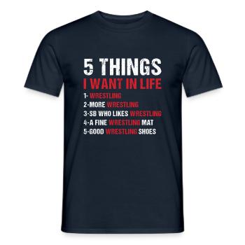 Sport 5 choses que je veux dans la vie Lutte - T-shirt homme - marine - Devant - AI Model Male 178 light (178cm)