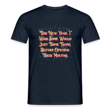 Denken Sie zweimal darüber nach, um ihren Mund zu - Männer T-Shirt - Navy - Vorne - AI Model Male 178 light (178cm)