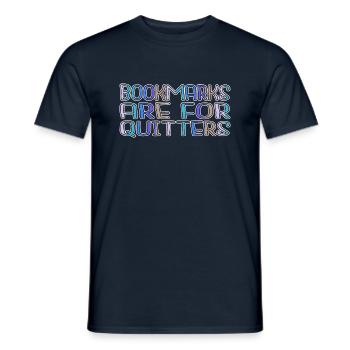 book keeper shirt funny sayings typography readers - Men's T-Shirt - navy - Front - AI Model Male 178 light (178cm)