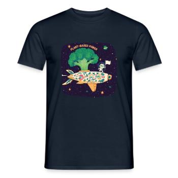 Alimentation basée sur une plante de vaisseau spatial alimenté par le brocoli - T-shirt homme - marine - Devant - AI Model Male 178 light (178cm)