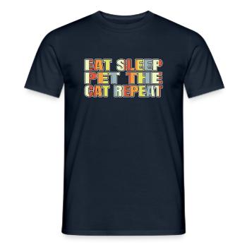 aw blague anti chat maison idée de cadeau d’anniversaire - T-shirt homme - marine - Devant - AI Model Male 178 light (178cm)