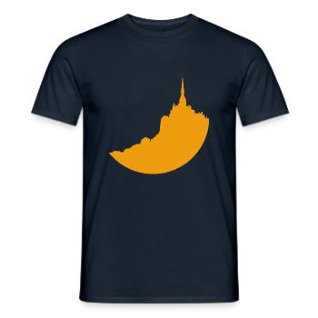 Mont Saint Michel with a yellow silhouette - Men's T-Shirt - navy - Front - AI Model Male 178 light (178cm)