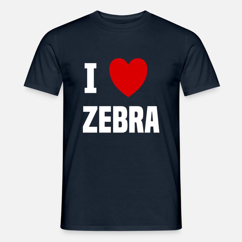 Ich liebe Zebra - Männer T-Shirt - Navy