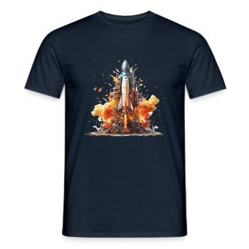 Launching rocket - Men's T-Shirt - navy - Front - AI Model Male 178 light (178cm)