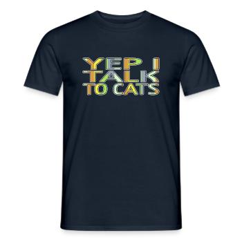 quote funny quote animal lover rainbow cat - Männer T-Shirt - Navy - Vorne - AI Model Male 178 light (178cm)