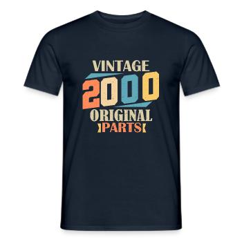 Mois 2000. Cadeau d'anniversaire 2000. 24 ans Birt - T-shirt homme - marine - Devant - AI Model Male 178 light (178cm)