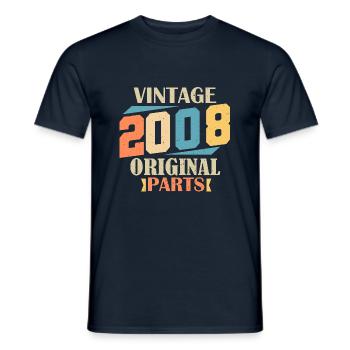 Monat 2008. 2008 Geburtstagsgeschenk. 16 Jahre alt Birt - Männer T-Shirt - Navy - Vorne - AI Model Male 178 light (178cm)