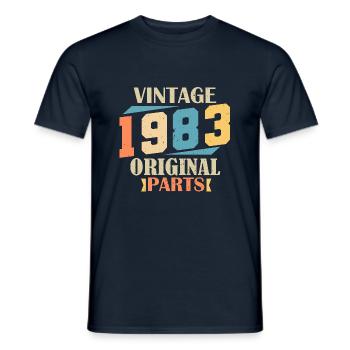 Mois 1983. Cadeau d'anniversaire 1983. 41 ans Birt - T-shirt homme - marine - Devant - AI Model Male 178 light (178cm)
