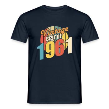 Vintage 1961 meilleur de 1961 - annif 63 ans - T-shirt homme - marine - Devant - AI Model Male 178 light (178cm)
