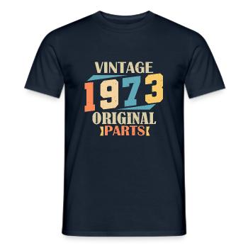 Mois 1973. Cadeau d'anniversaire 1973. 51 ans Birt - T-shirt homme - marine - Devant - AI Model Male 178 light (178cm)