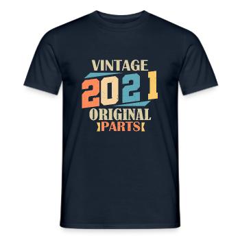 Mois 2021. Cadeau d'anniversaire 2021. 3 ans Birth - T-shirt homme - marine - Devant - AI Model Male 178 light (178cm)