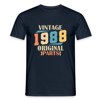 Mois 1988. Cadeau d'anniversaire 1988. 36 ans Birt - T-shirt homme - marine - Devant - AI Model Male 178 light (178cm)