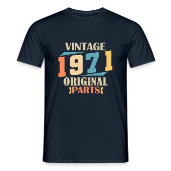 Monat 1971. 1971 Geburtstagsgeschenk. 53 Jahre alt Birt - Männer T-Shirt - Navy - Vorne - AI Model Male 178 light (178cm)
