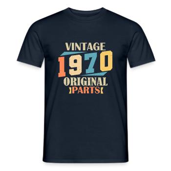Mois 1970. Cadeau d'anniversaire 1970. 54 ans Birt - T-shirt homme - marine - Devant - AI Model Male 178 light (178cm)