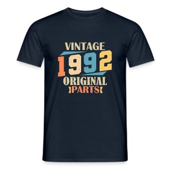 Mois 1992. Cadeau d'anniversaire 1992. 32 ans Birt - T-shirt homme - marine - Devant - AI Model Male 178 light (178cm)