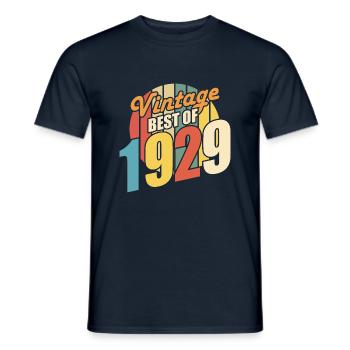 Vintage 1929 Best of 1929 - Annif 95 Years - Men's T-Shirt - navy - Front - AI Model Male 178 light (178cm)