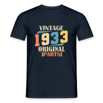 Mois 1933. Cadeau d'anniversaire 1933. 91 ans Birt - T-shirt homme - marine - Devant - AI Model Male 178 light (178cm)