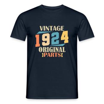 Month 1924. 1924 Birthday Gift. 100 years of Bir - Men's T-Shirt - navy - Front - AI Model Male 178 light (178cm)