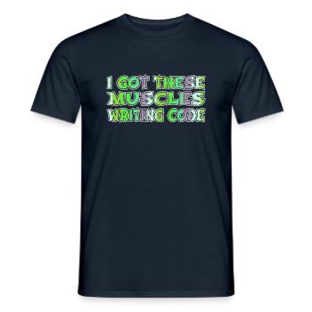 present joke programming languages informatics - Männer T-Shirt - Navy - Vorne - AI Model Male 178 light (178cm)