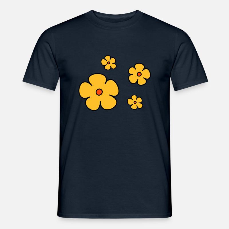 Blumen dreifarbig - Männer T-Shirt - Navy