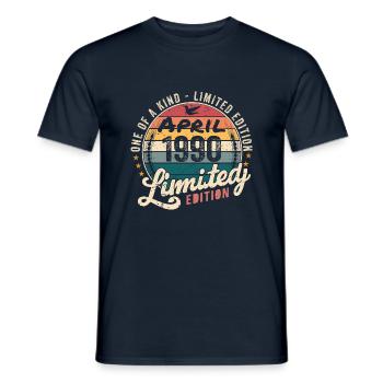 Avril 1990 Vintage Anniversaire Avril 1990 - T-shirt homme - marine - Devant - AI Model Male 178 light (178cm)