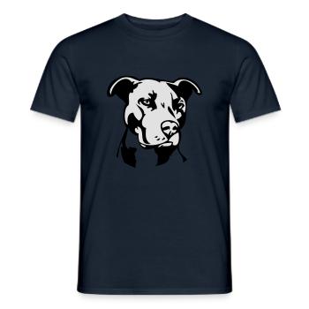 Pitbull zweifarbig 2 - Hund Kampfhund - Männer T-Shirt - Navy - Vorne - AI Model Male 178 light (178cm)