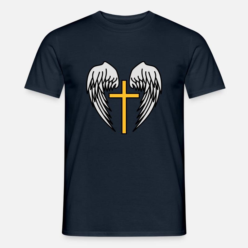 Santa Croce Gesù Cristo Ali Angelo Cielo - T-shirt uomo - navy