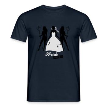 JGA - Bride security - Bride - Team - Teufel 2C - Men's T-Shirt - navy - Front - AI Model Male 178 light (178cm)