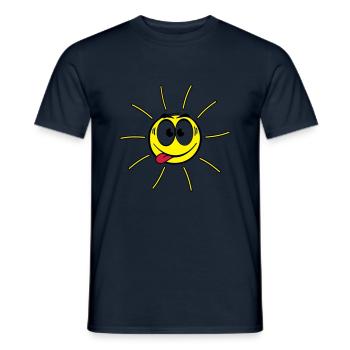 Gesicht - Sonne - Männer T-Shirt - Navy - Vorne - AI Model Male 178 light (178cm)