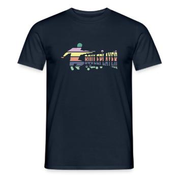 Vintage Retro Boule Spieler mit Kugeln - Männer T-Shirt - Navy - Vorne - AI Model Male 178 light (178cm)