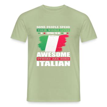 Italian Flag - Men's T-Shirt - sage - Front - AI Model Male 178 light (178cm)