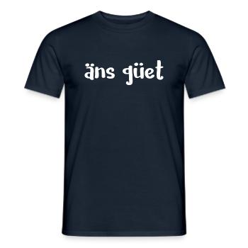 äns güet T-shirt, Walliser Ditsch, Dialekt - Männer T-Shirt - Navy - Vorne - AI Model Male 178 light (178cm)