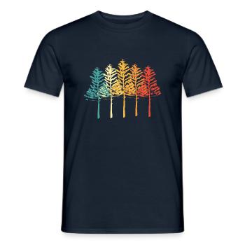 Forest Vintage Gift Nature Outdoor Retro - Men's T-Shirt - navy - Front - AI Model Male 178 light (178cm)