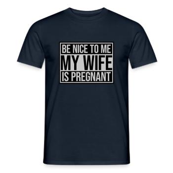ma femme est enceinte - T-shirt homme - marine - Devant - AI Model Male 178 light (178cm)