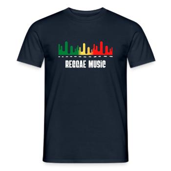 Radio "reggae music" rasta - Men's T-Shirt - navy - Front - AI Model Male 178 light (178cm)