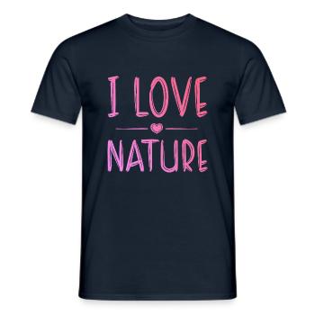 I love nature - Men's T-Shirt - navy - Front - AI Model Male 178 light (178cm)